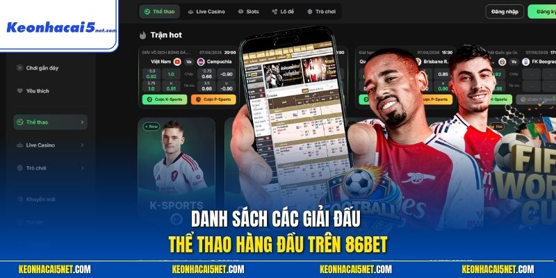 Danh sách các giải đấu thể thao hàng đầu trên 86BET
