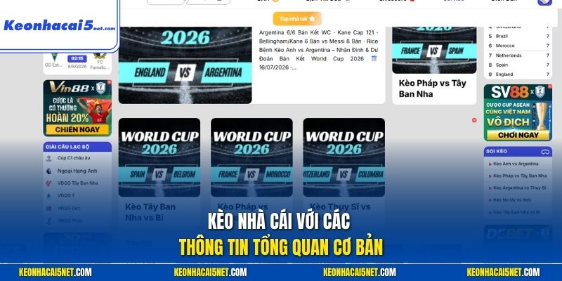 Kèo nhà cái với các thông tin tổng quan cơ bản