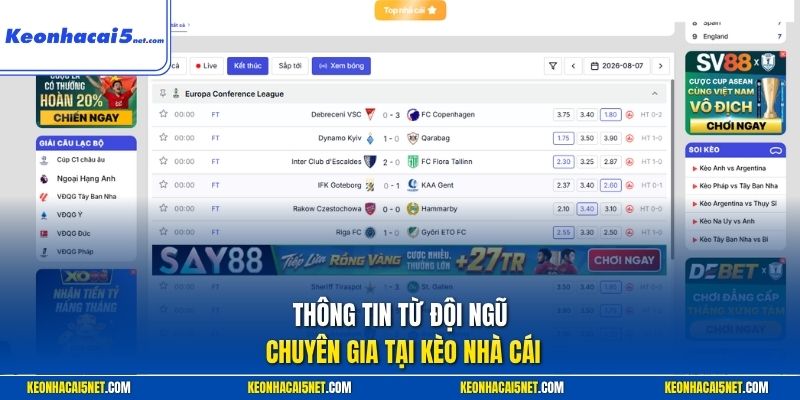 Thông tin từ đội ngũ chuyên gia trang kèo nhà cái